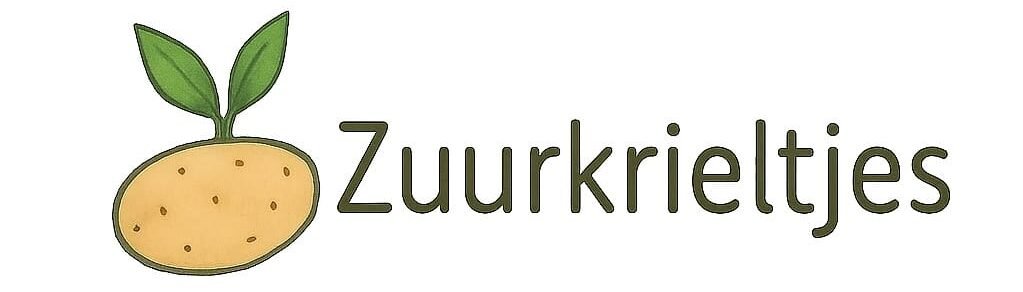 Logo van Zuurkrieltjes met aardappel illustratie